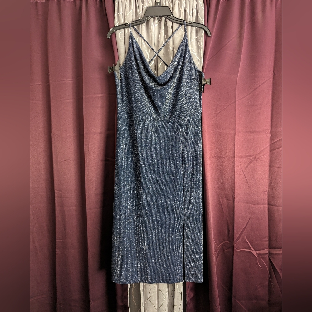 Shimmery Navy Blue Cocktail Dress